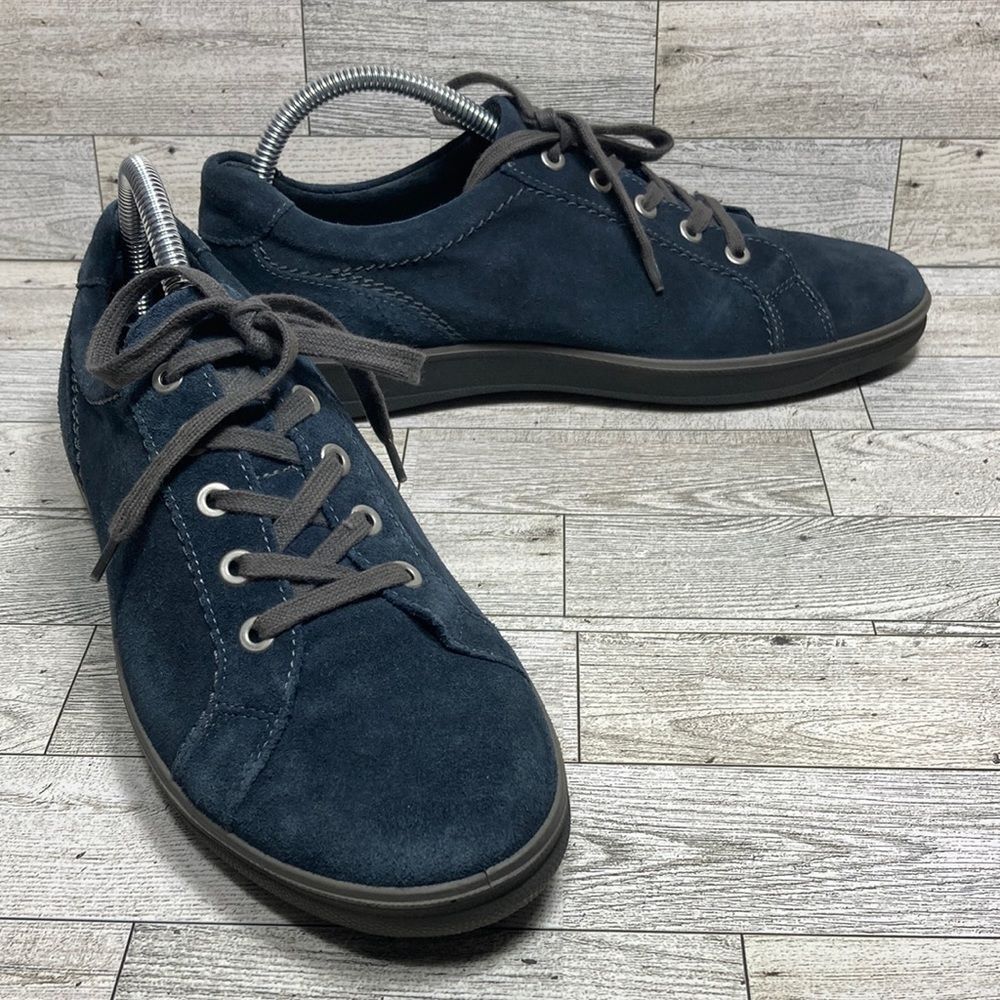 Ara HighSoft Men 6.5 Grey Suede Studded Platform Loafers Moc Toe Shoes Cushioned Women main image 2